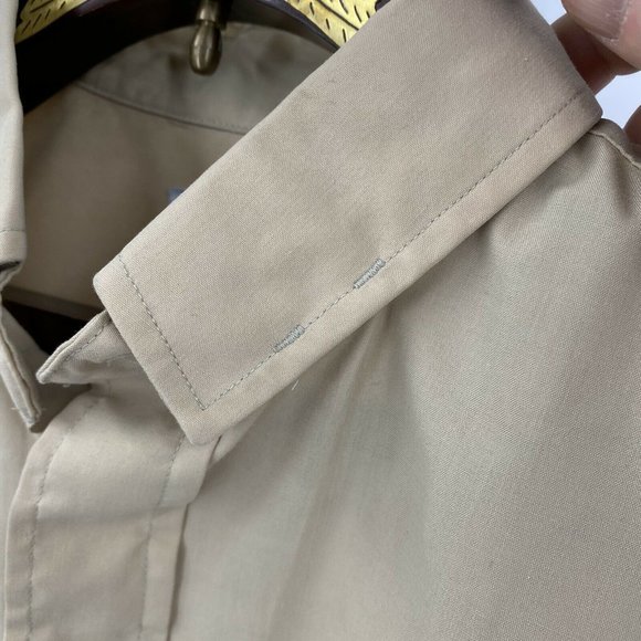 Friar Tuck Men's Priest Collar Button Front Shirt Tan Short Sleeve 15.5 - Picture 5 of 6